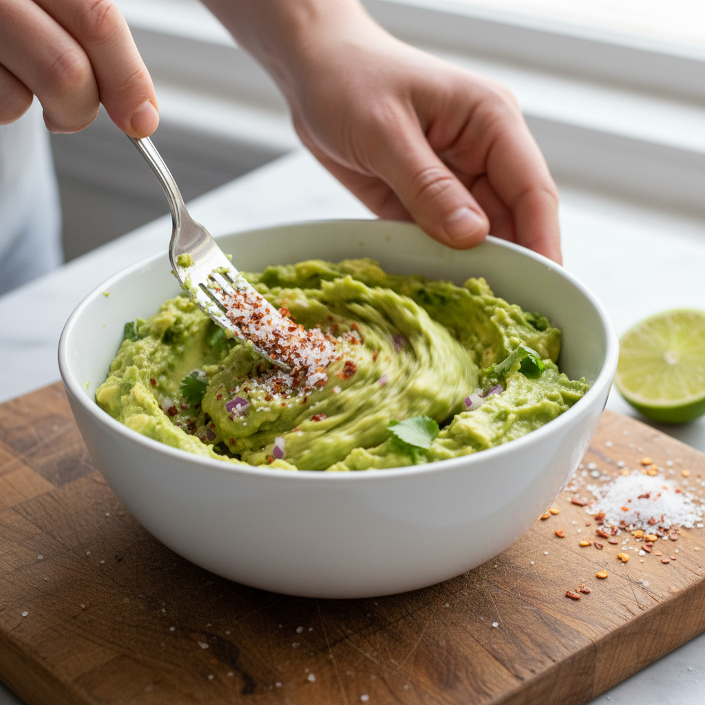 Preparation steps for avocado toast