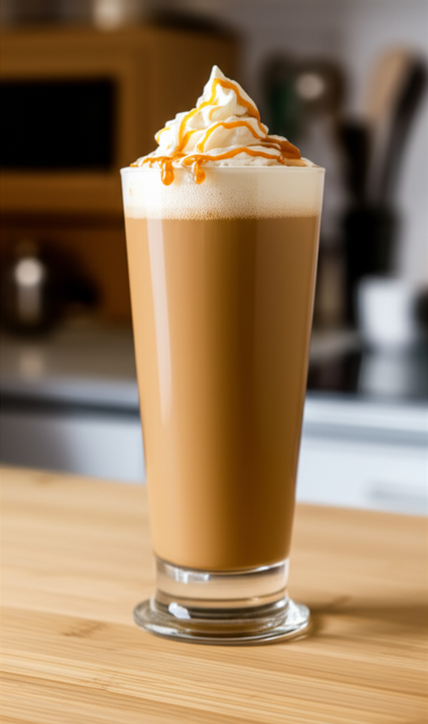 Assortment of caramel drinks at 7 Brew