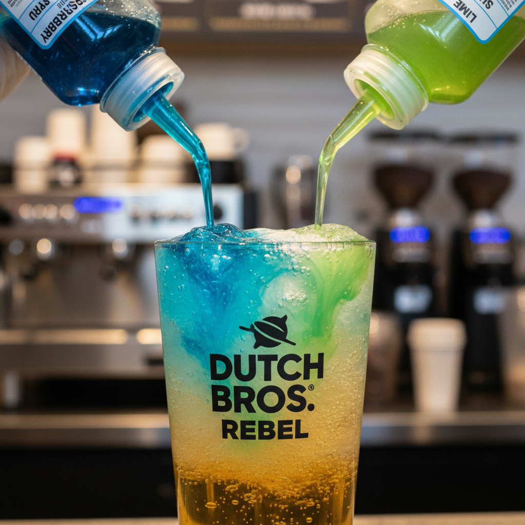 Preparation and syrups for Dutch Bros Rebel drinks