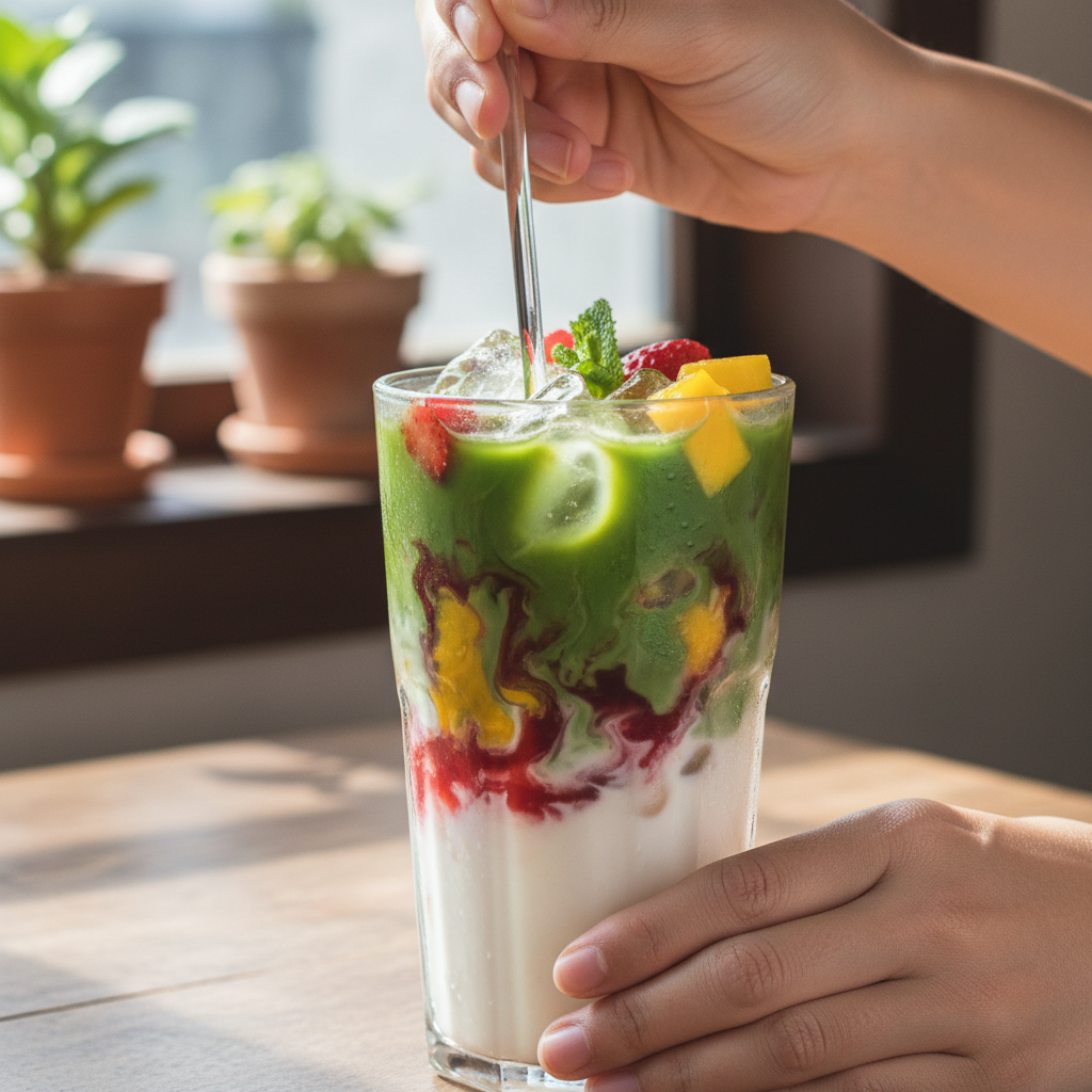 Detailed lineup of 7 Brew tea drinks ingredients and flavors