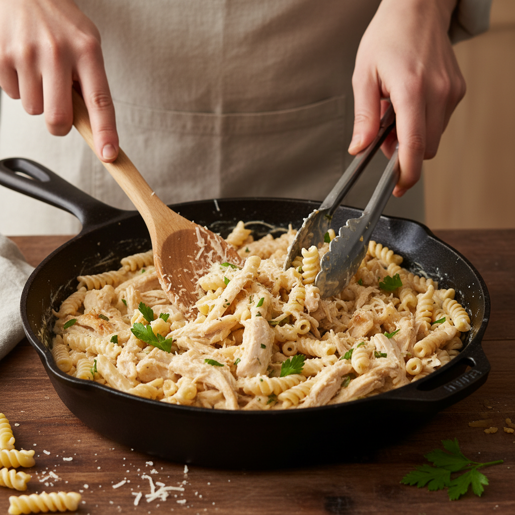 Preparation process of Creamy Chicken Alfredo Pasta