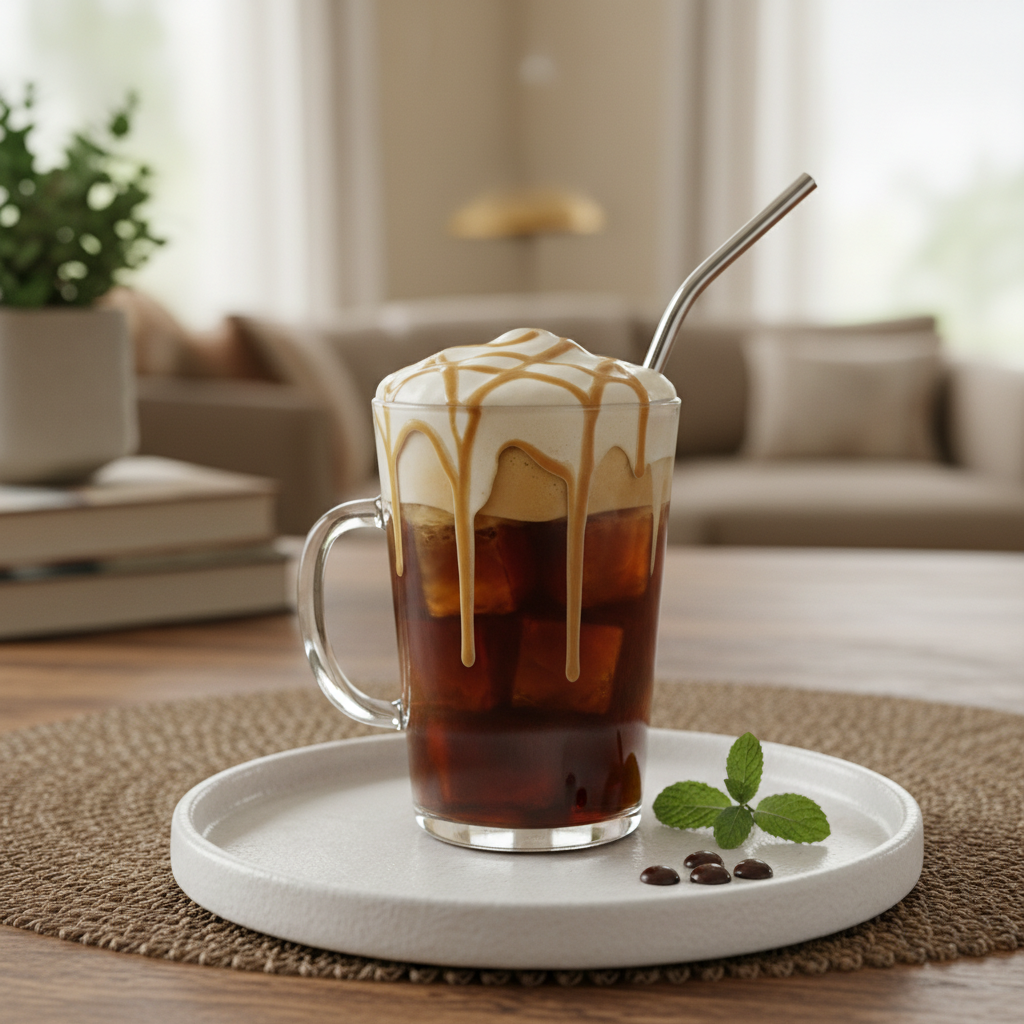 Enjoying a delicious 7 Brew coffee drink