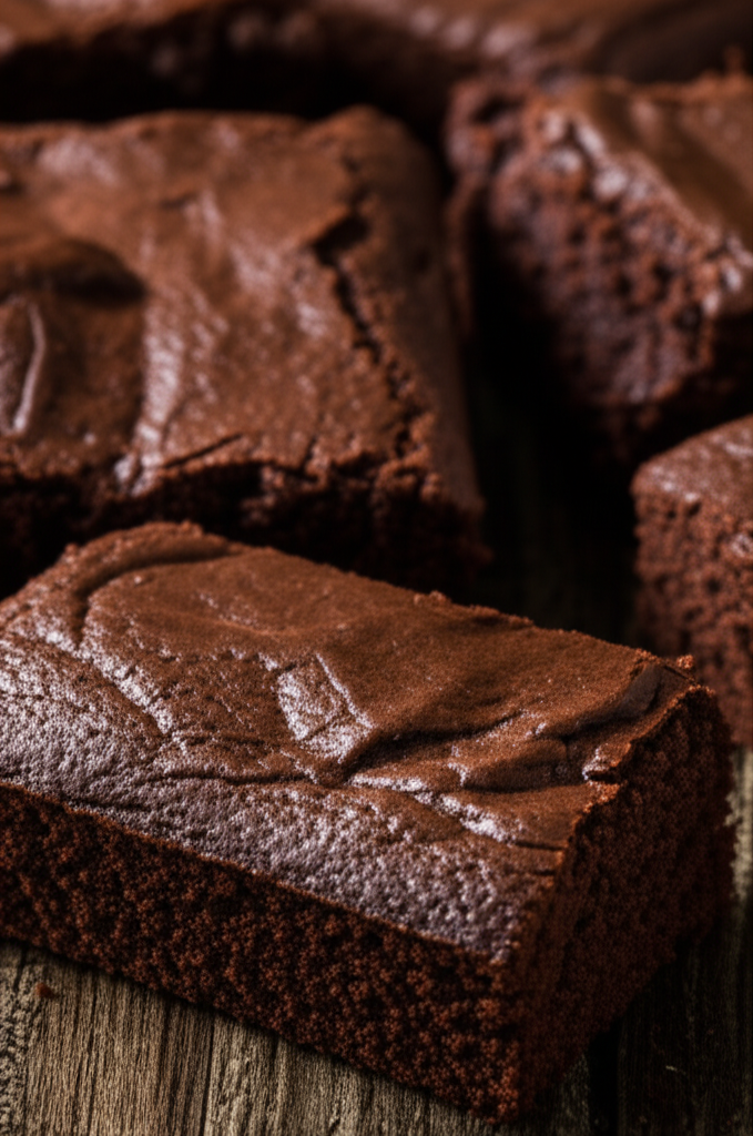 Delicious brownies with banana, peanut butter, and cocoa powder