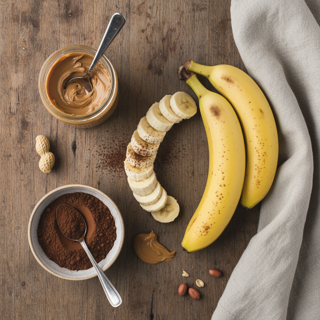 Ingredients for healthy banana brownies