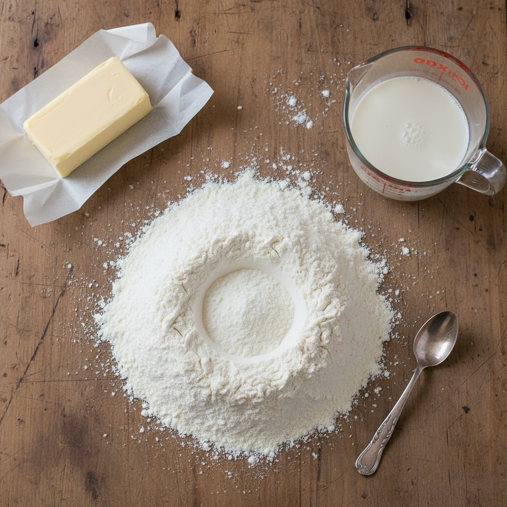 Ingredients for buttermilk biscuits