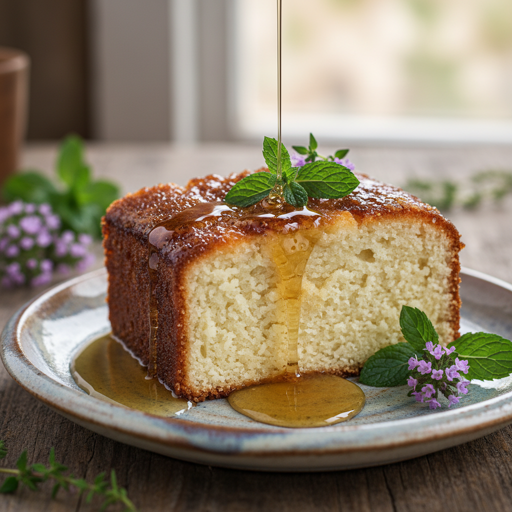 Finished yogurt cake ready to serve