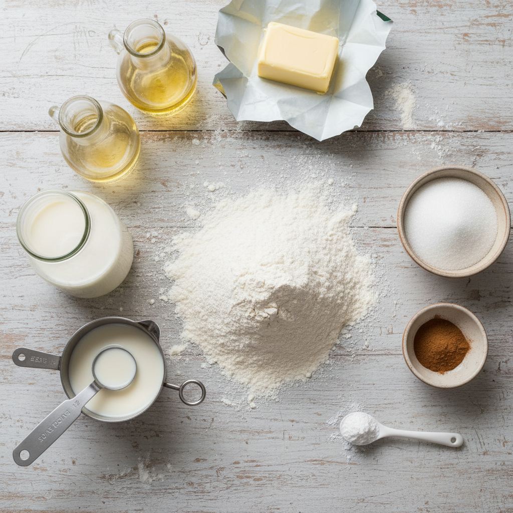 Ingredients for the Buttermilk Cinnamon Rolls