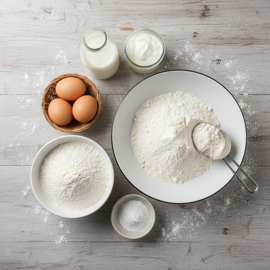 Ingredients for fluffy protein pancakes