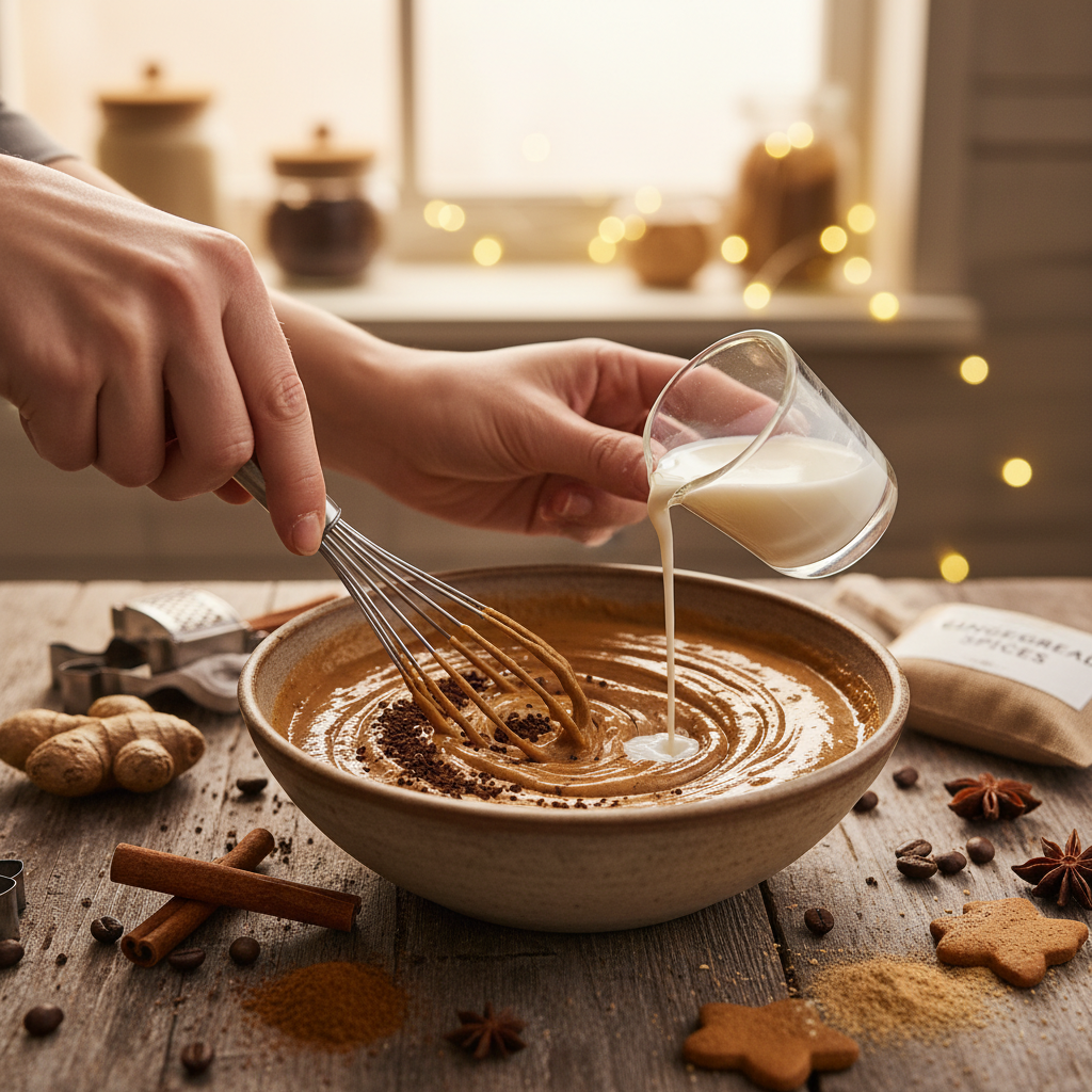 Latte with Gingerbread Christmas coffee