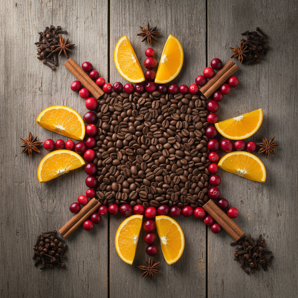 Orange and cranberry brew Christmas coffee