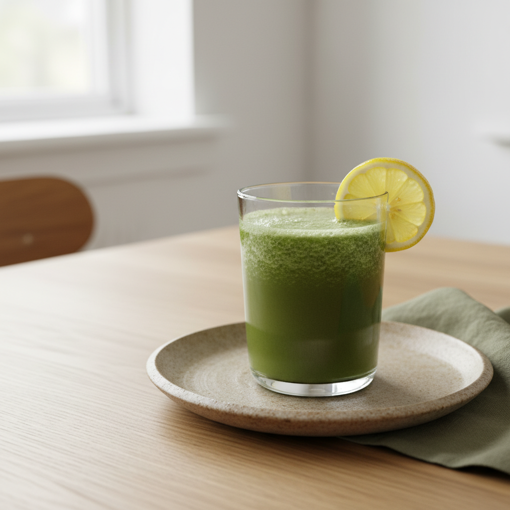 Fresh juice in a glass ready to drink