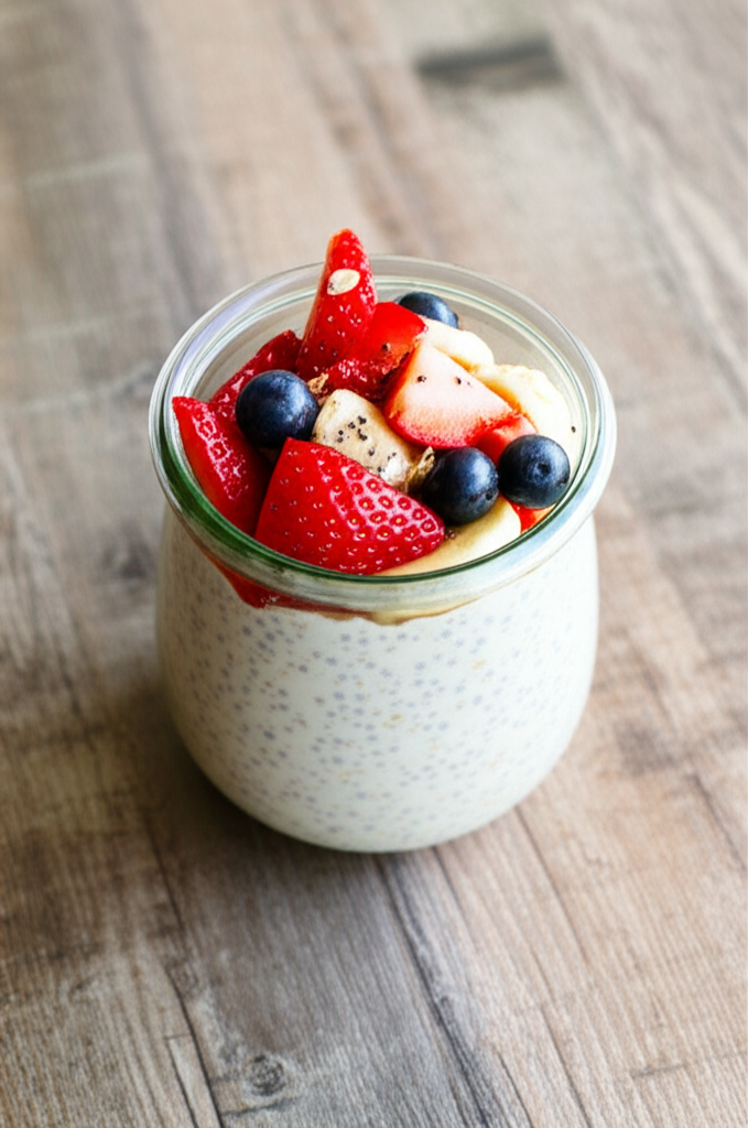 Overnight oats breakfast bowl