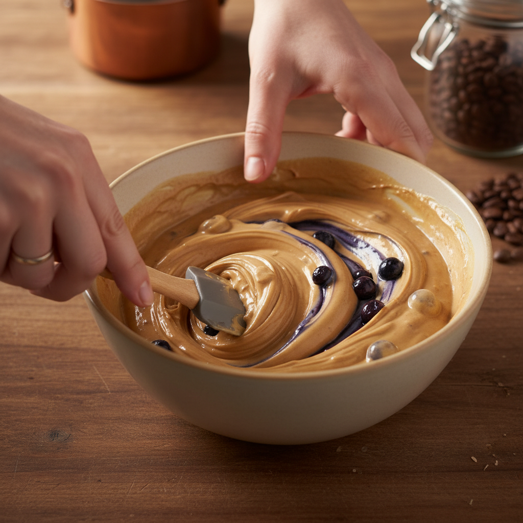 Blueberry Donut Butter Pecan Coffee preparation