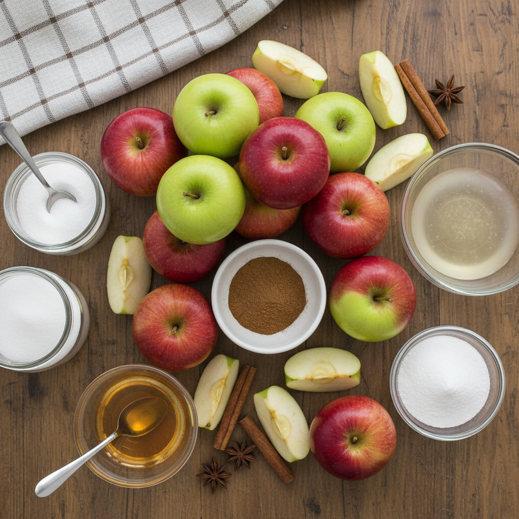 Ingredients for air fryer cinnamon apples