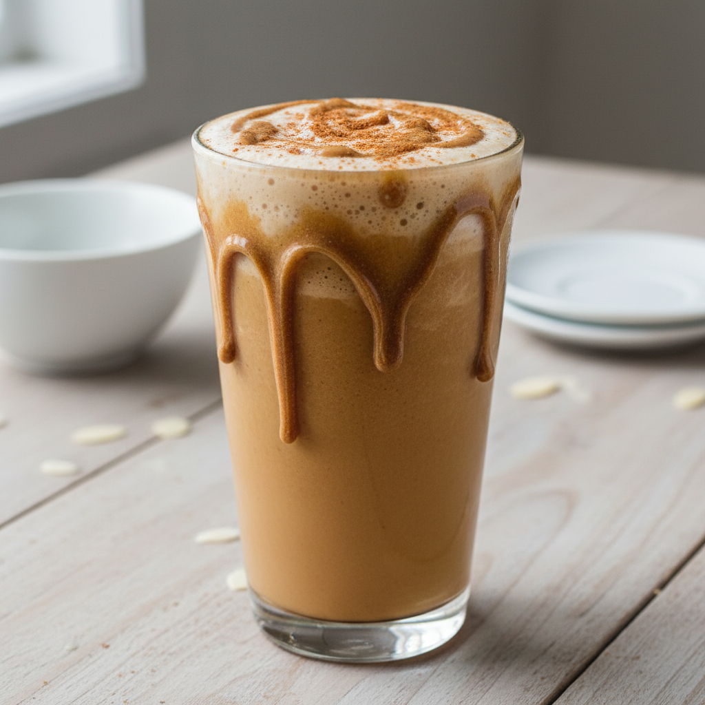 Making Almond Butter Espresso Shake