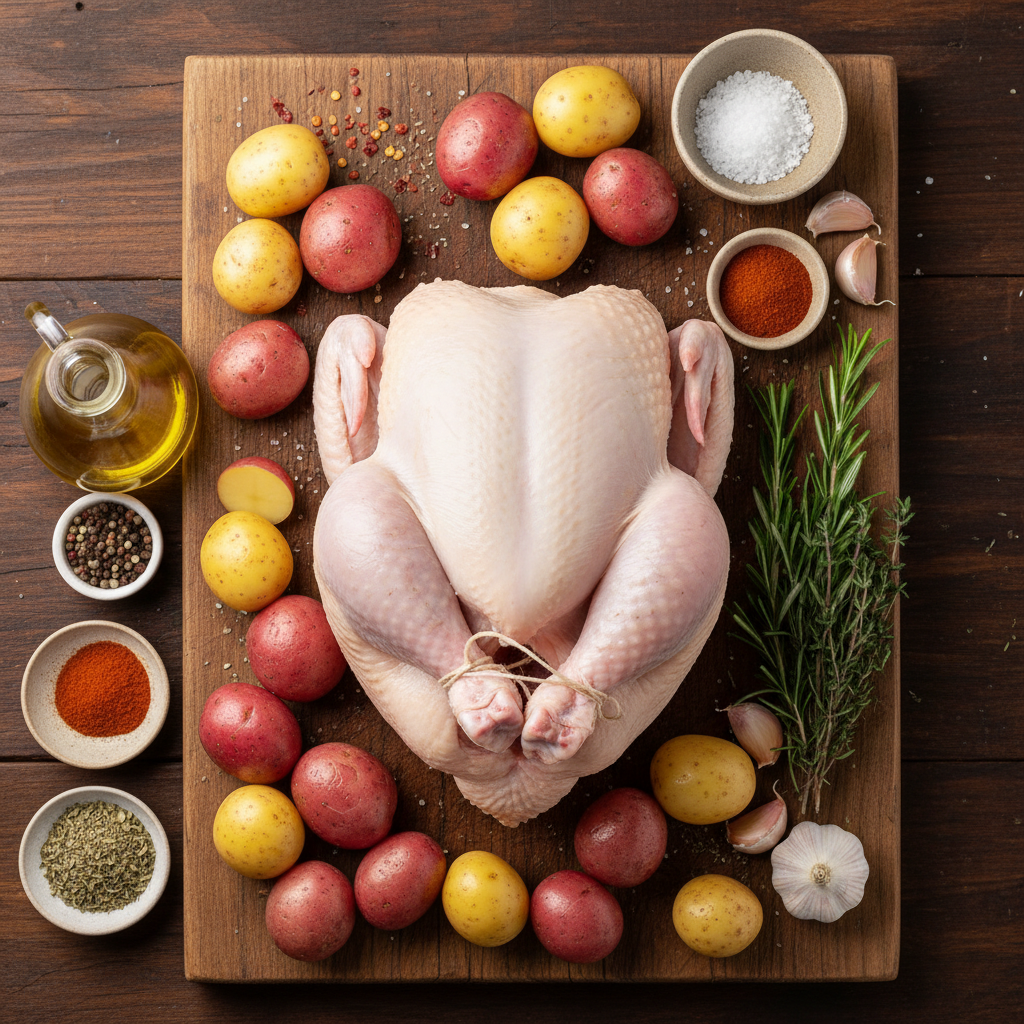 Leftover rotisserie chicken on cutting board