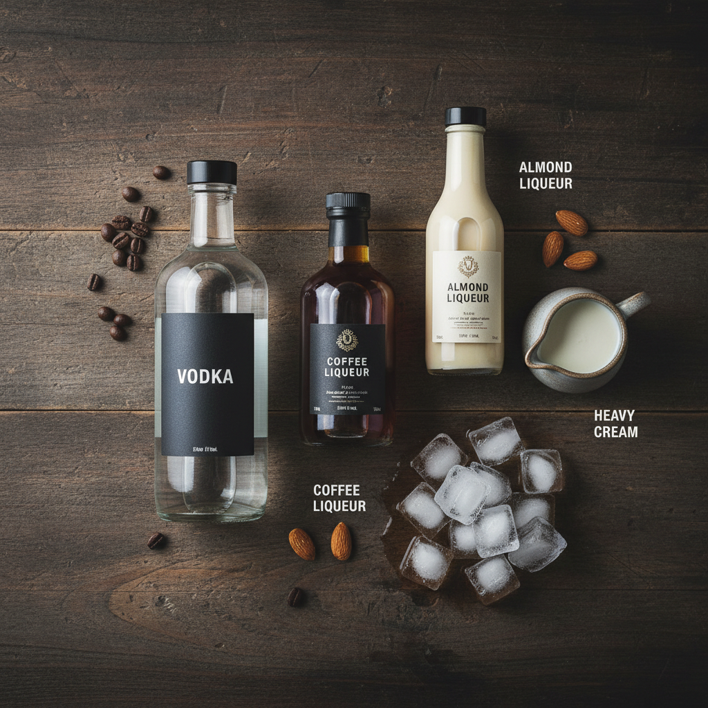Ingredients for Almond White Russian