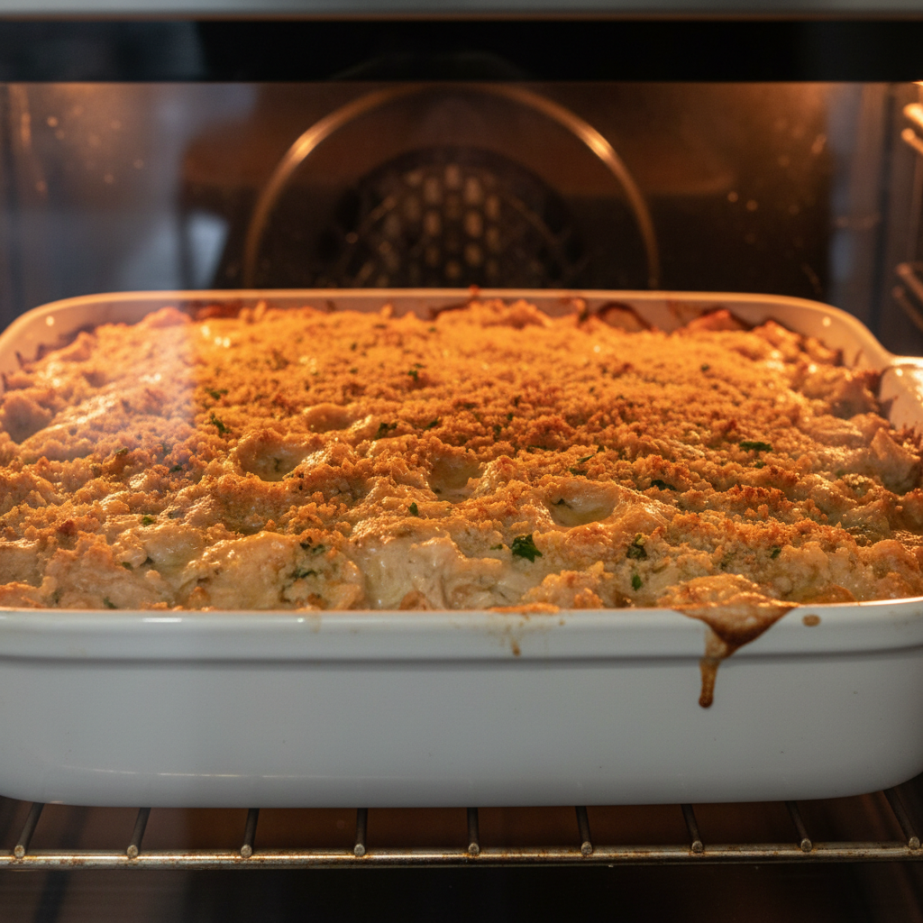 Angel Chicken Rice Casserole served hot