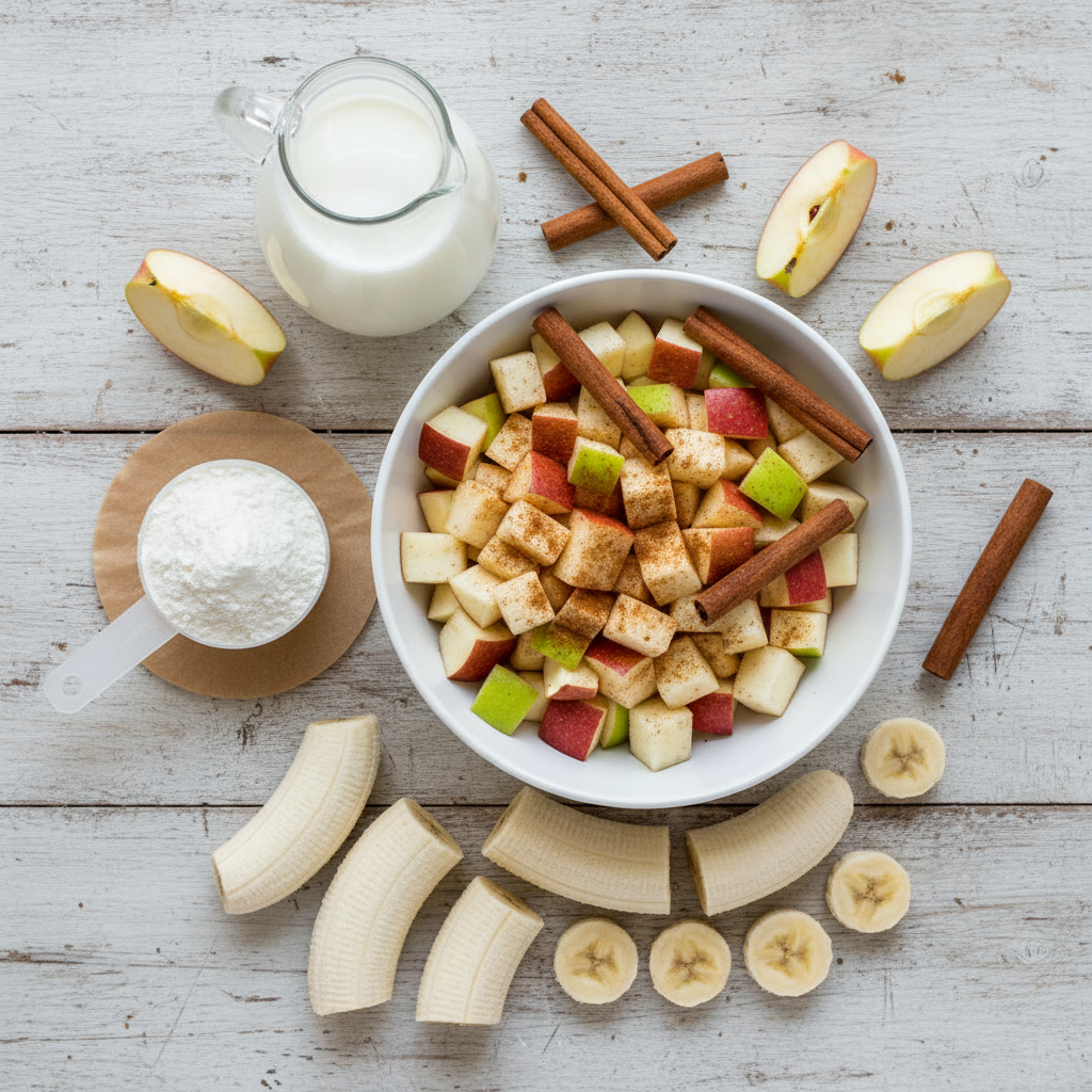 Blender, big glass, spoon for drizzling toppings