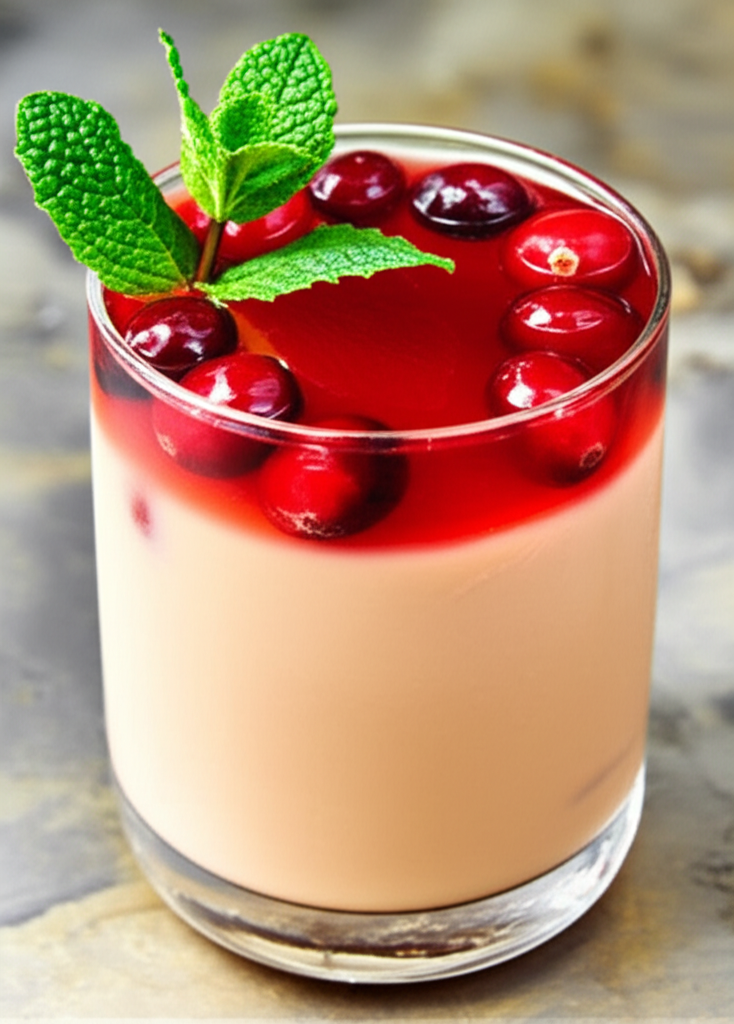 Baileys and cranberry cocktail glass