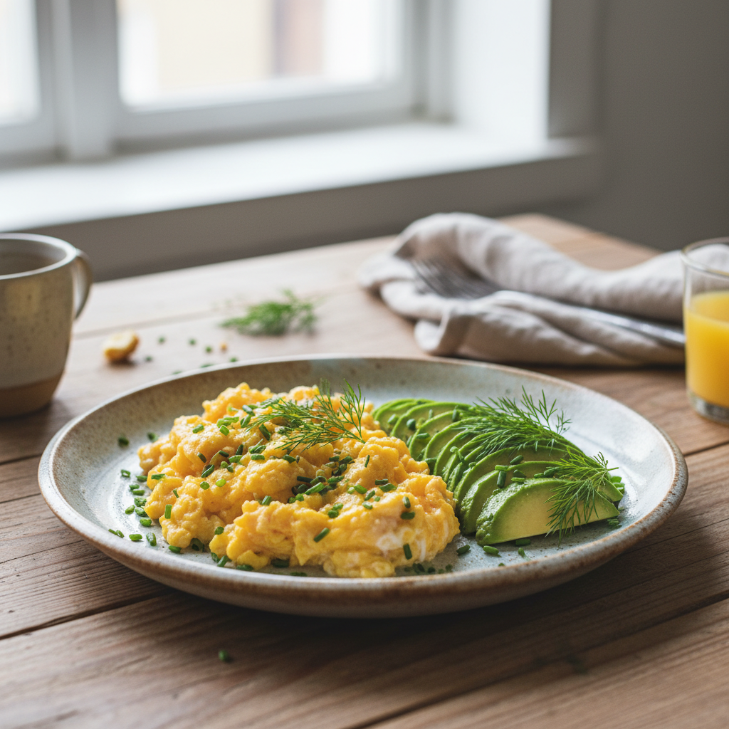 Eggs and cauliflower hash breakfast