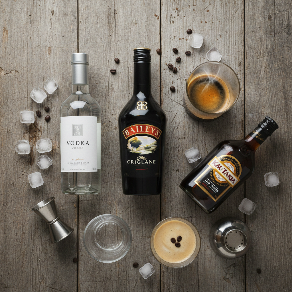 Ingredients for Baileys Espresso Martini