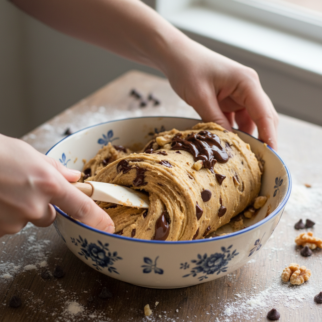 Mixing ingredients for Baileys Irish Cream Cookies