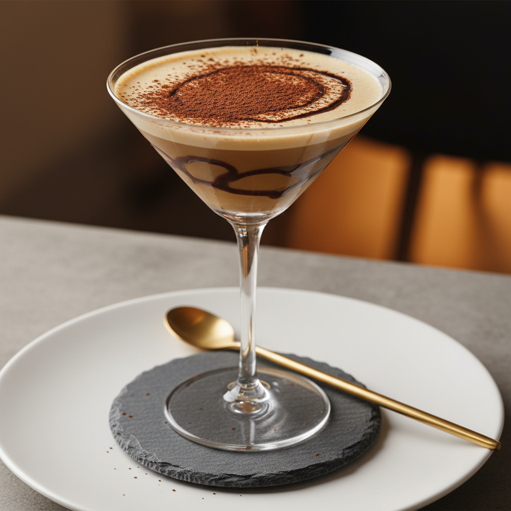 Beautiful Baileys Tiramisu Martini served in glass