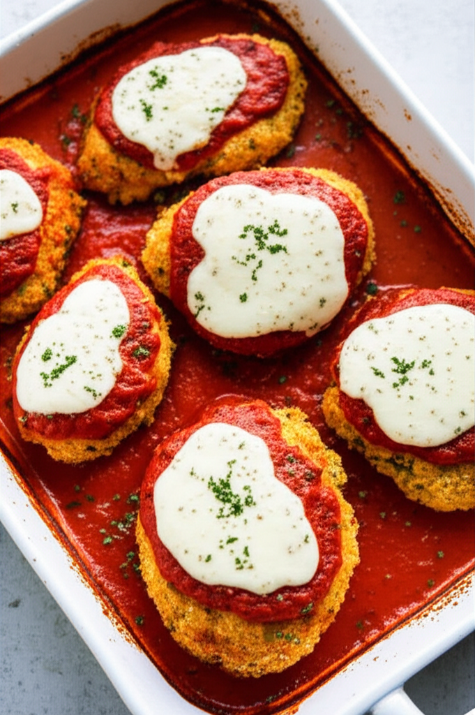 Baked Ricotta Chicken showing cheesy and creamy topping