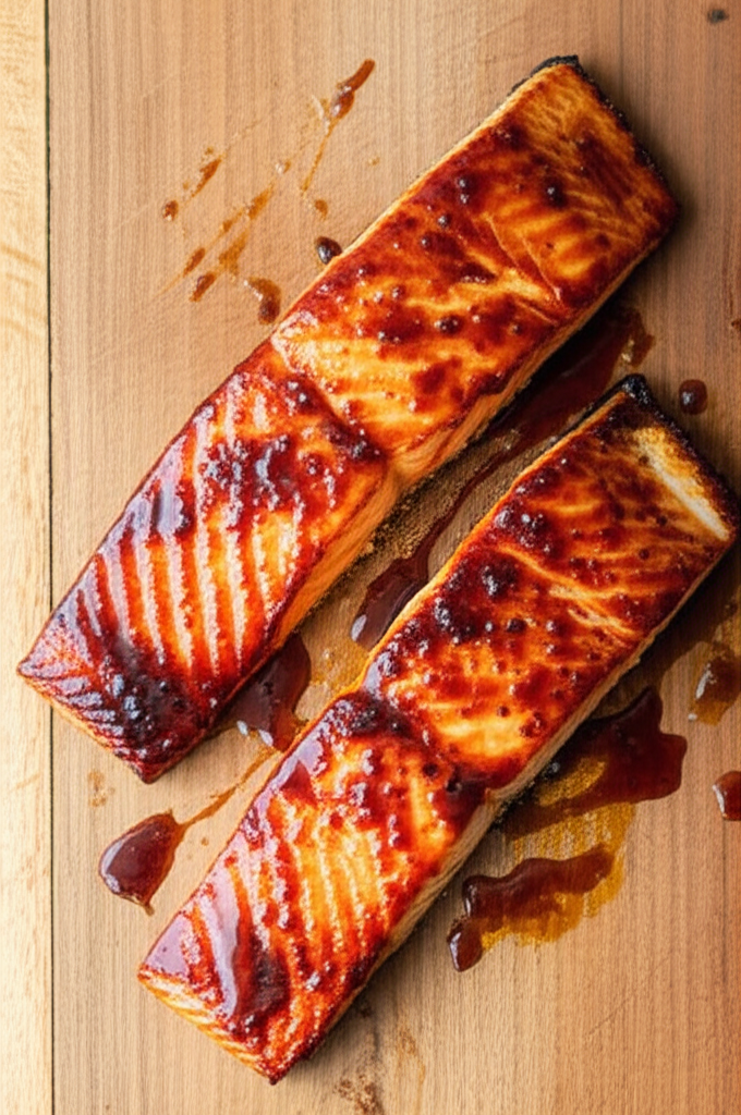 Baked Teriyaki Salmon plated meal