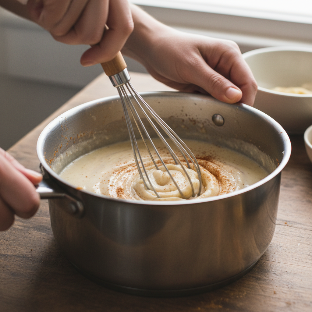 Ingredients mixed together in saucepan