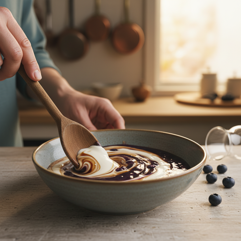 Making Blueberry Butternut Frozen Coffee