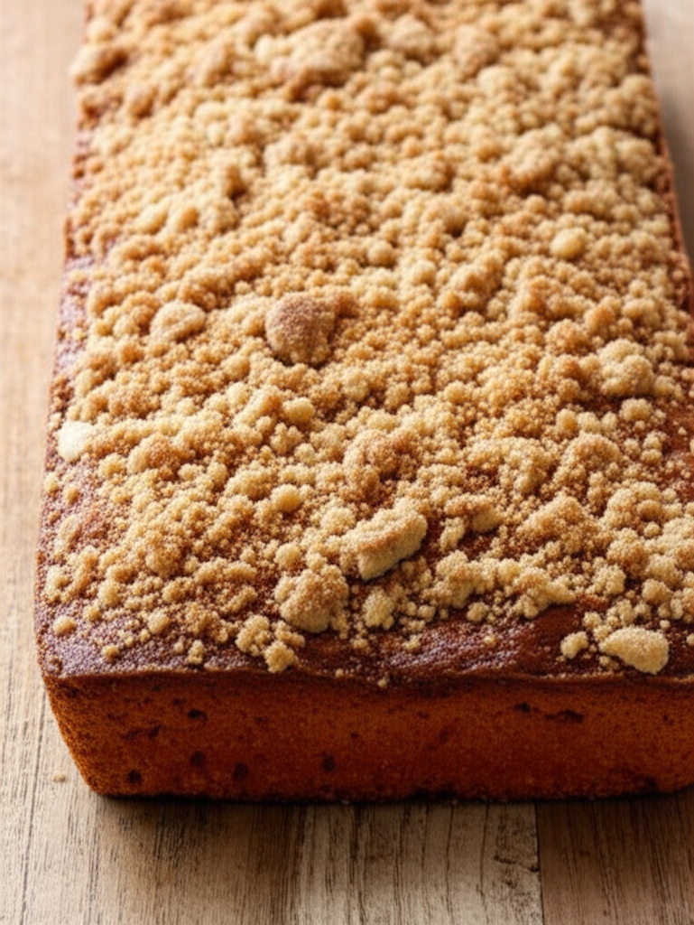 Banana coffee cake and cinnamon on kitchen counter