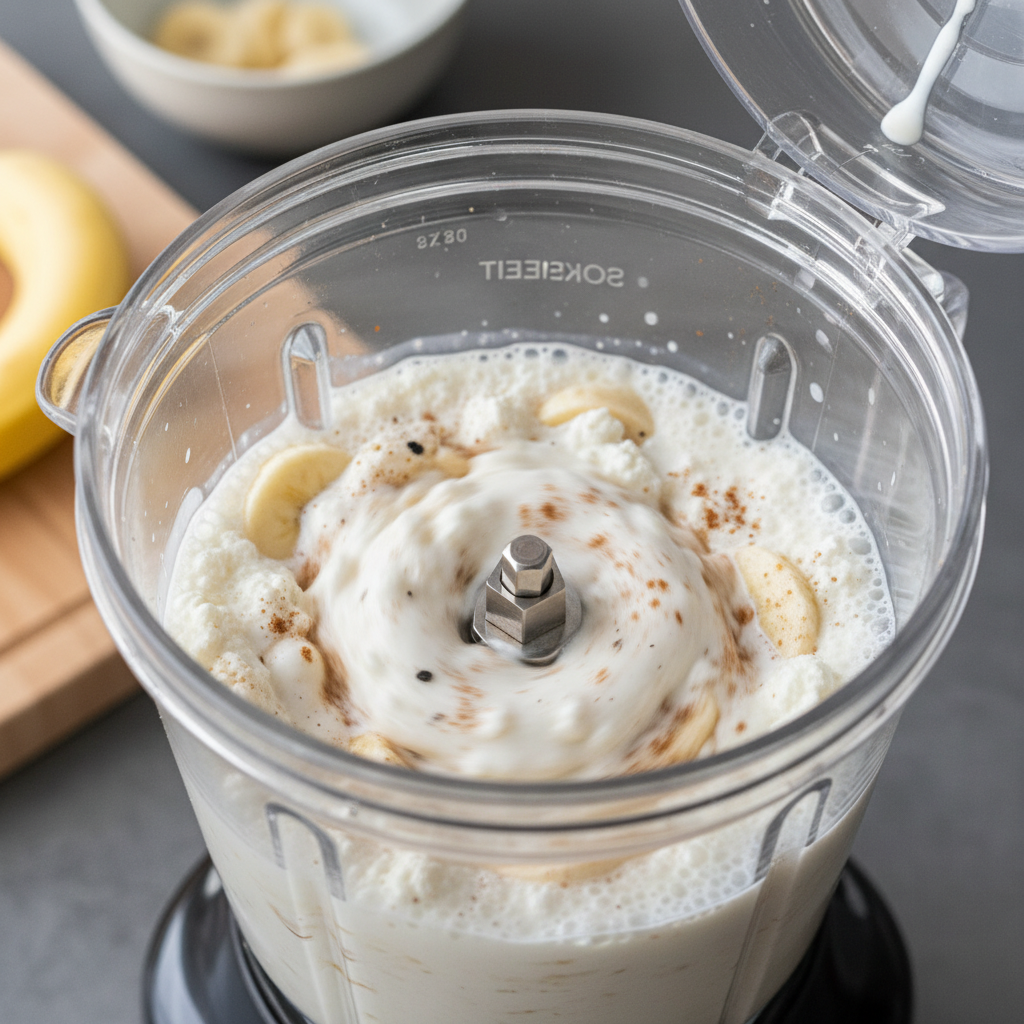 Adding ingredients to blender