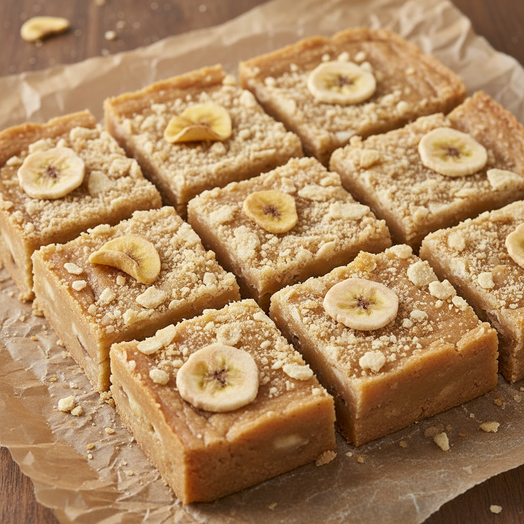 Sliced banana fudge ready to serve