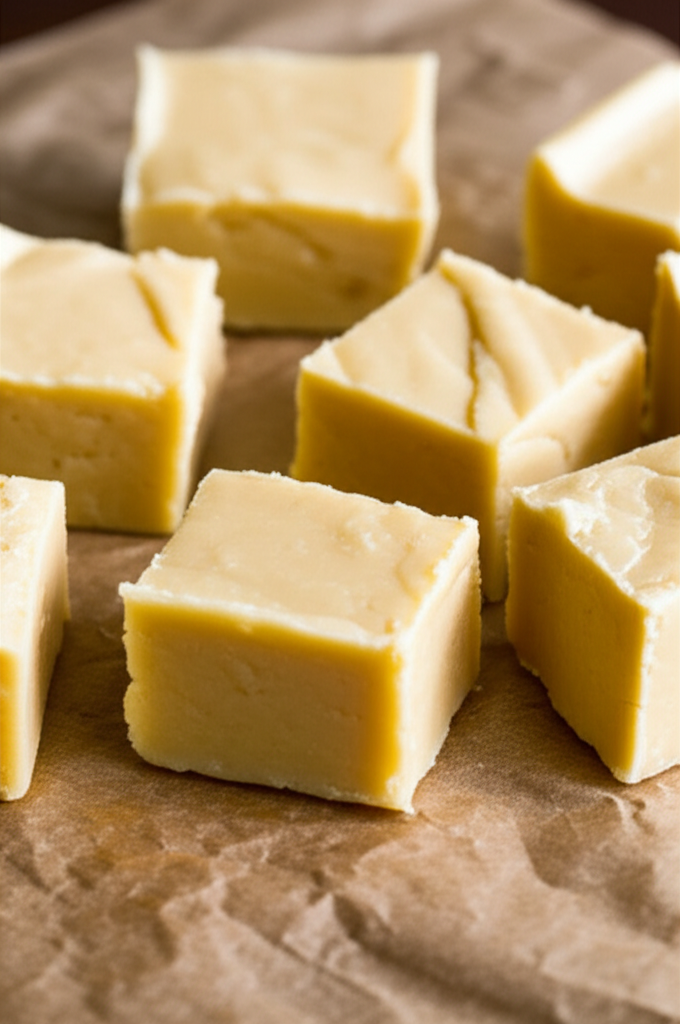 Delicious creamy banana fudge in a dish