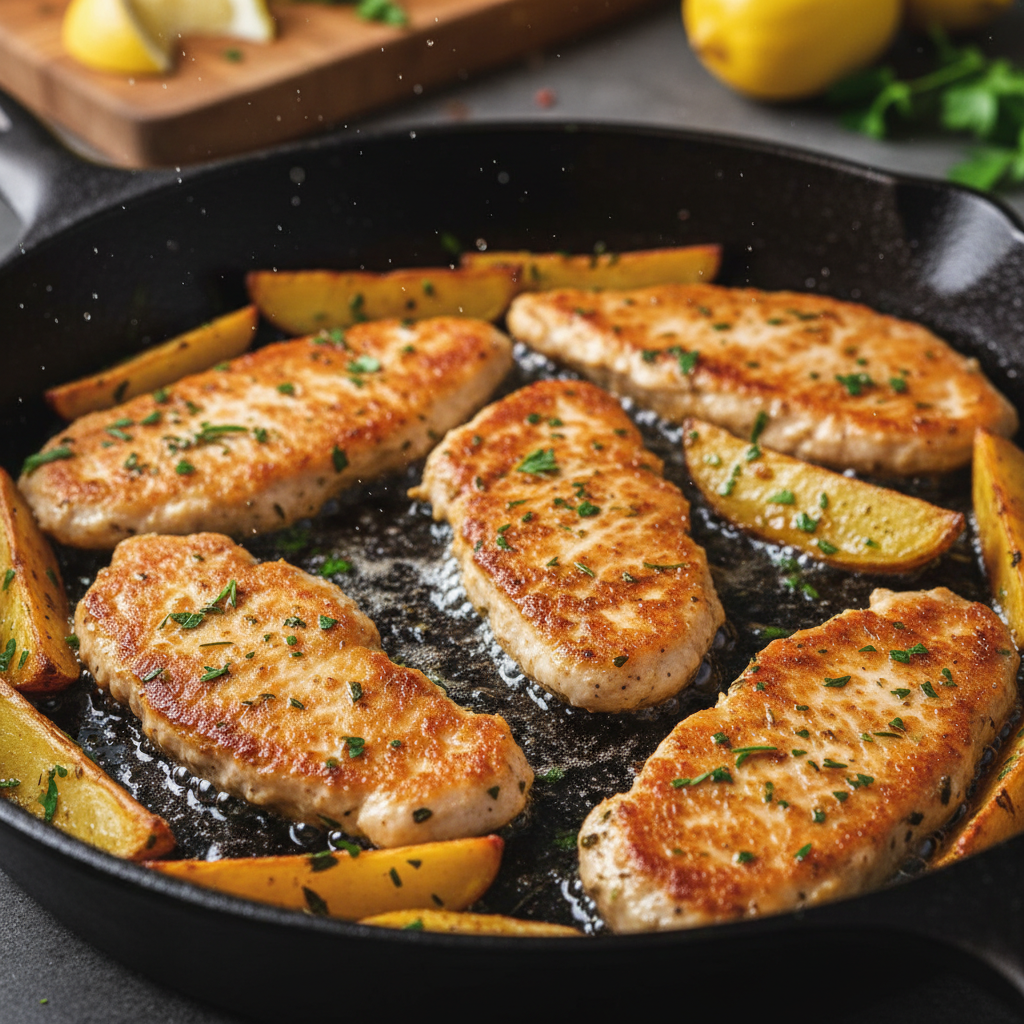 Golden crispy chicken with honey and feta closeup