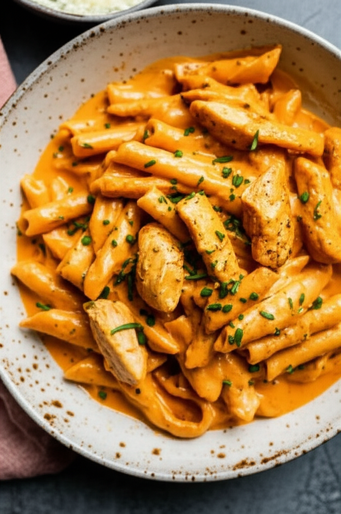 Slow-Cooked Creamy Cajun Chicken Pasta dish