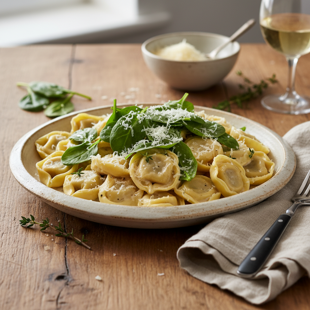 Serving suggestion with garlic bread and salad