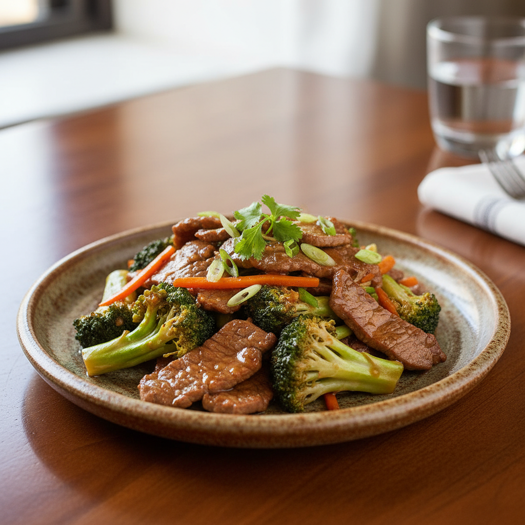 Sliced beef mixed with marinade sauce in a bowl