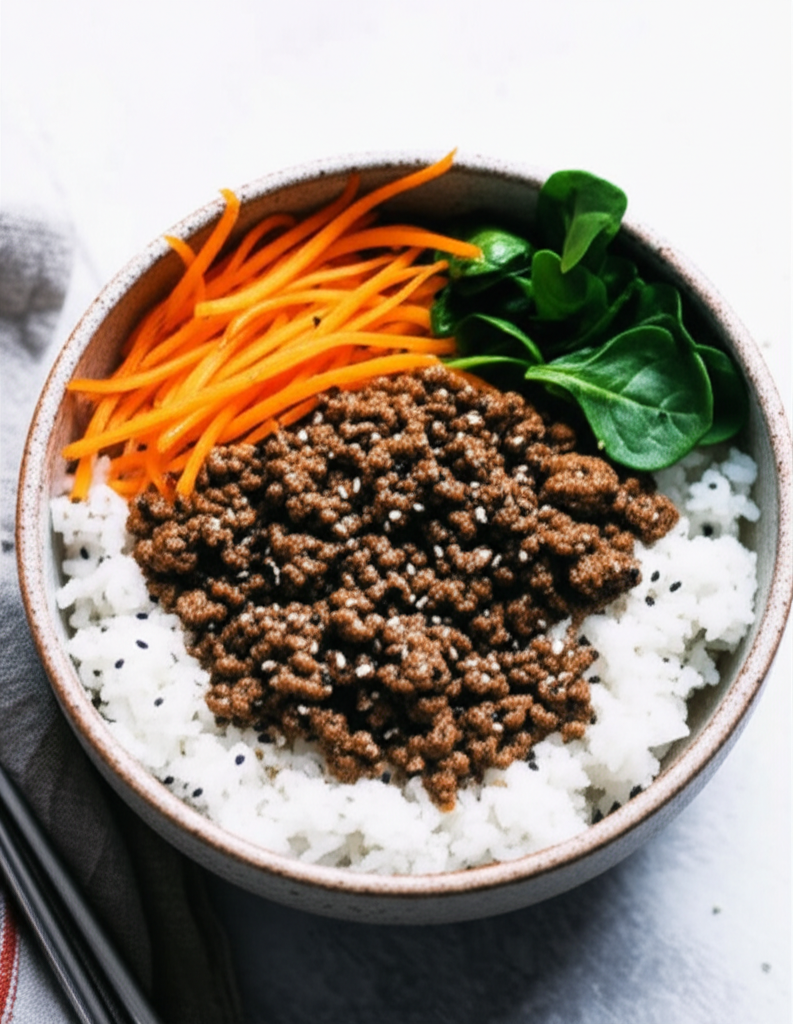 Korean Ground Beef Bowl served in a dish