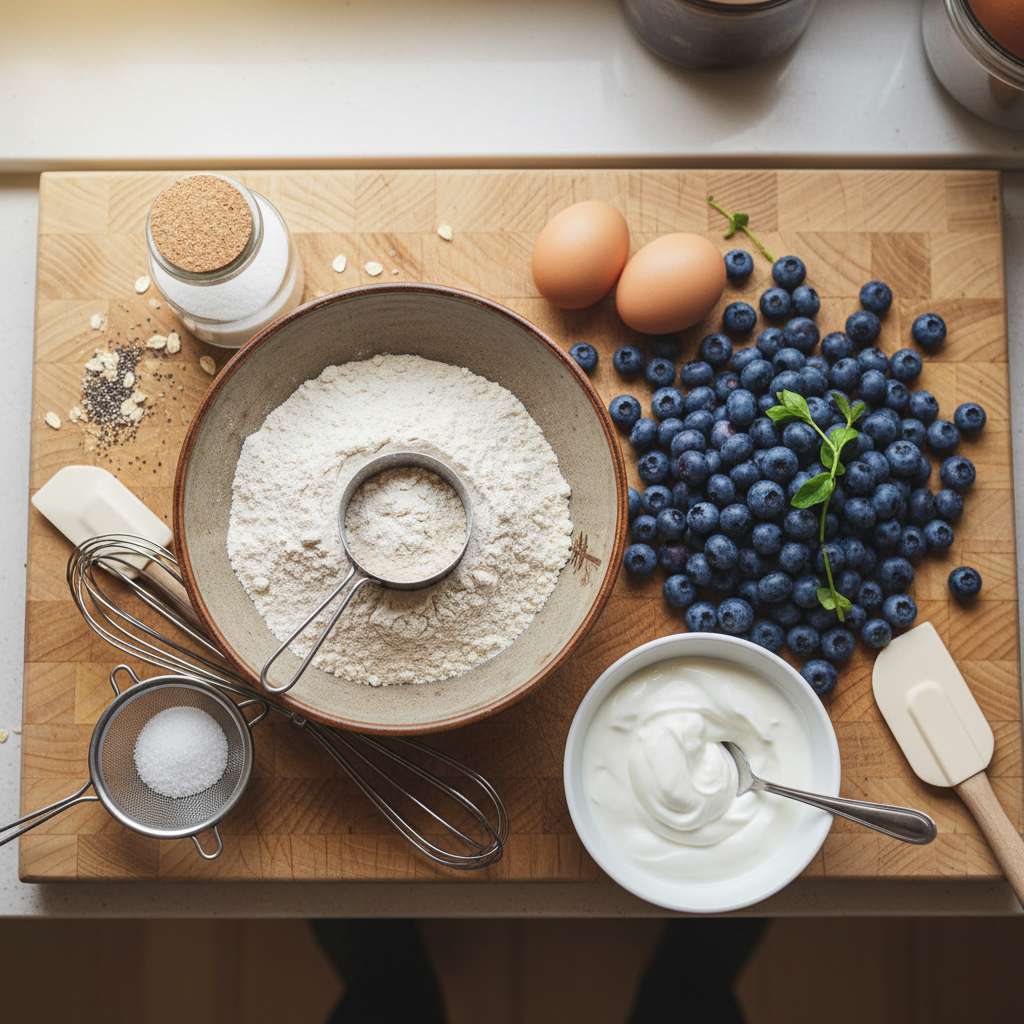 Ingredients for Diabetic Blueberry Muffins