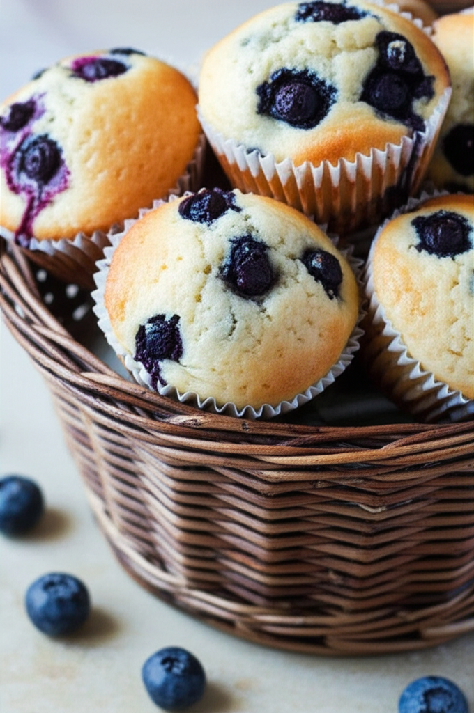 Diabetic Blueberry Muffins on plate