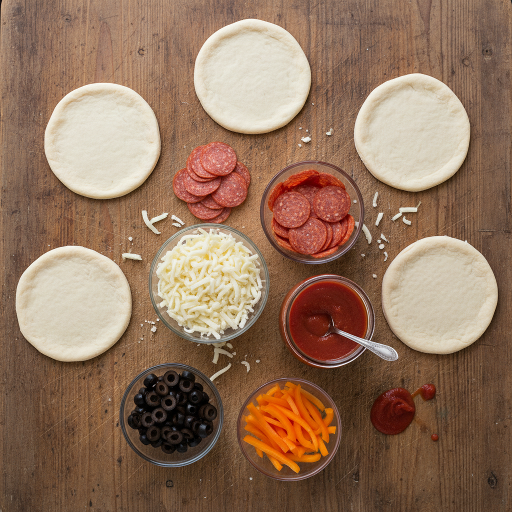 Ingredients for Mini Halloween Pizzas