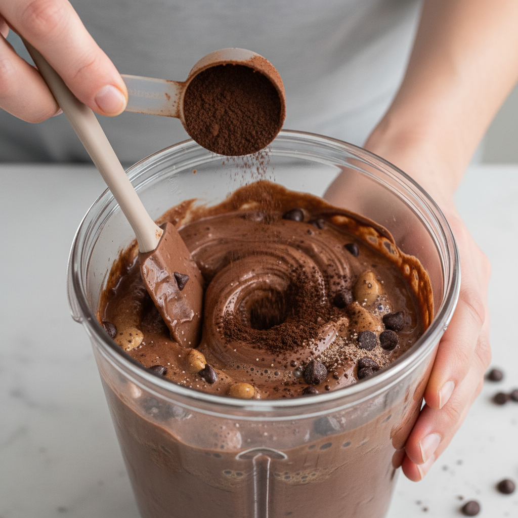 Blending ingredients for the shake