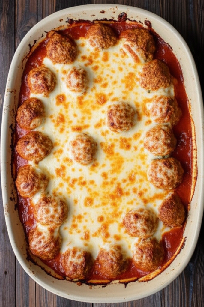 Ingredients for Dump and Bake Meatball Casserole