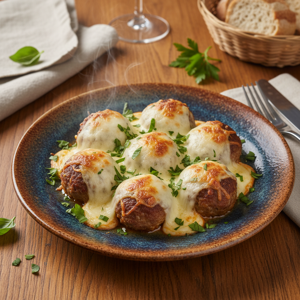 Serving baked meatballs with sides and leftovers storage