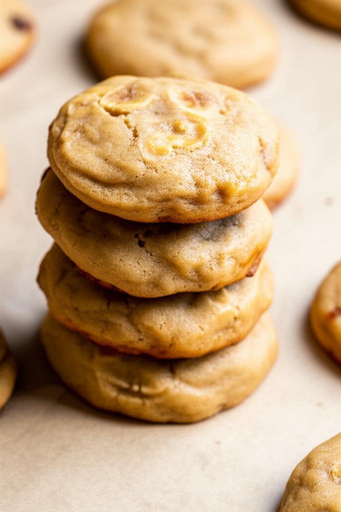 Banana bread cookies on counter