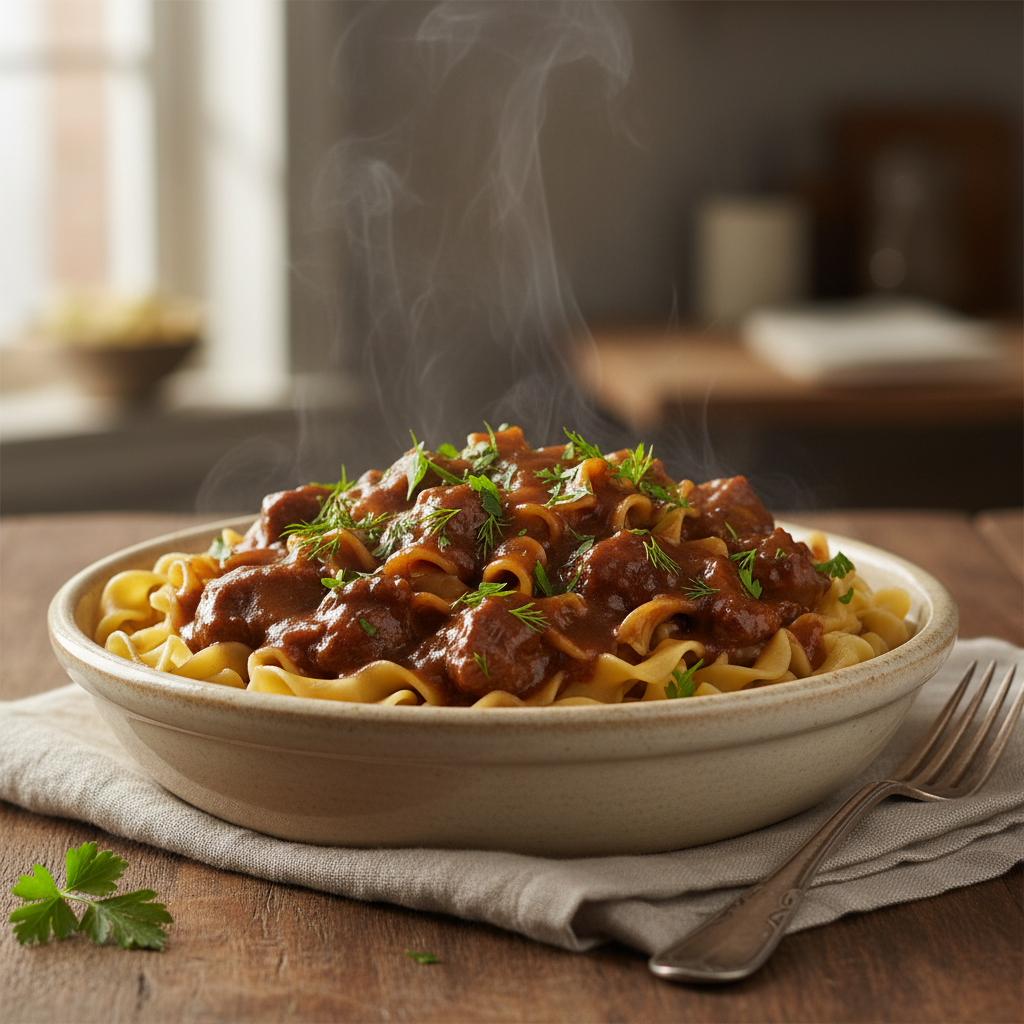 Ground beef and onion browned with seasonings