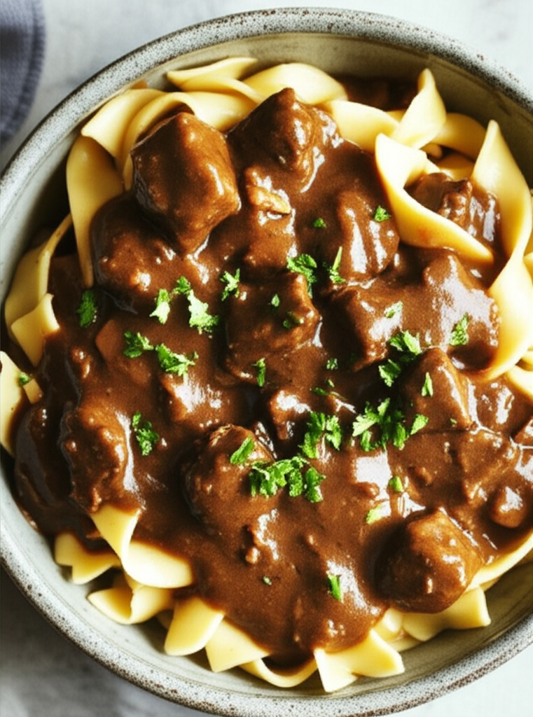 Beef and noodles delicious dish